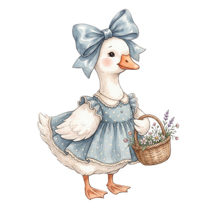 cottage goose fabric panel