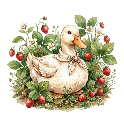 cottage goose fabric panel
