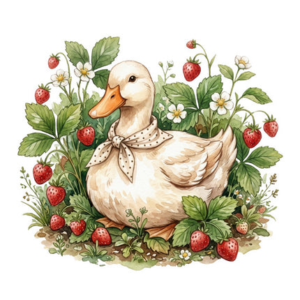 cottagecore goose fabric panel