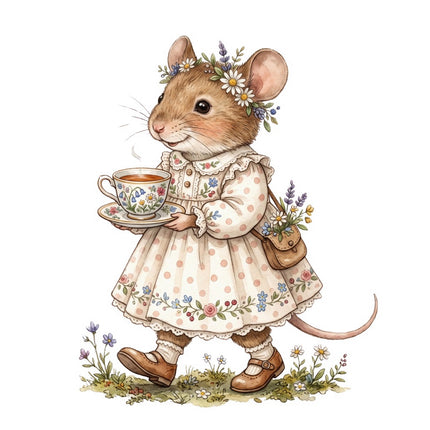 cottagecore mouse fabric panel
