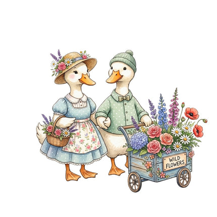 cottage goose fabric panel