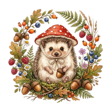 cottage hedgehog fabric panel