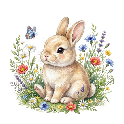 cottagecore rabbit fabric panel