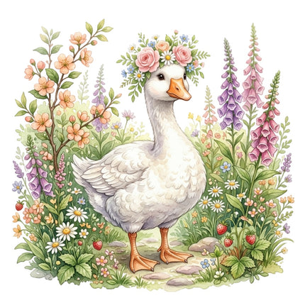 cottage goose fabric panel
