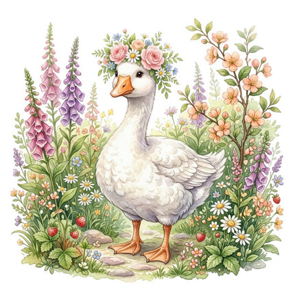 cottagecore goose fabric panel
