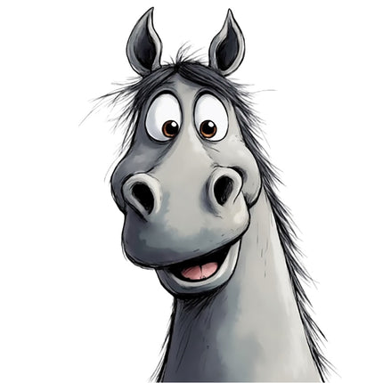 humor horse fabric panel