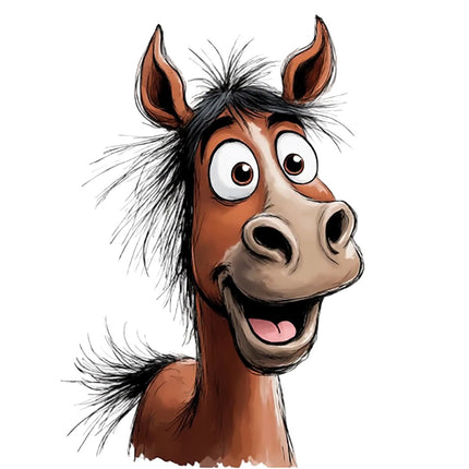 humor horse fabric panel