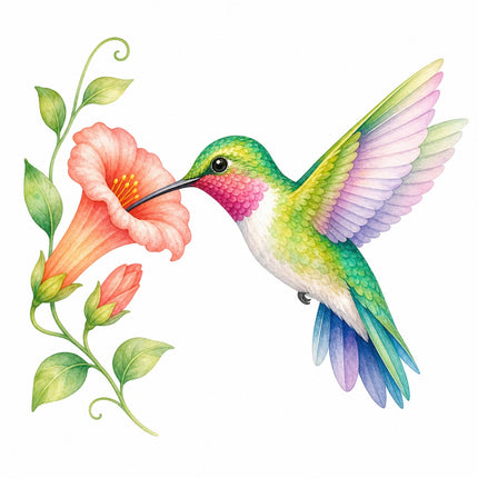 Hummingbird 100% Cotton Fabric Panel Block Quilt Square AQ1823
