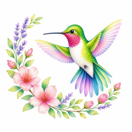 hummingbird fabric panel