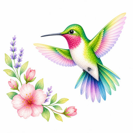 hummingbird fabric panel