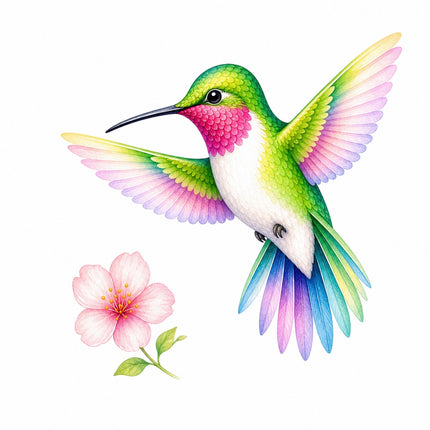 hummingbird fabric panel
