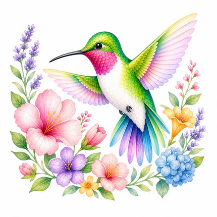 hummingbird fabric panel