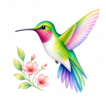 hummingbird fabric panel