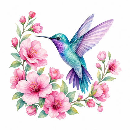 hummingbird fabric panel