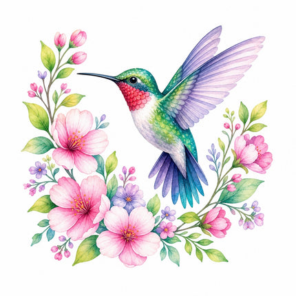 hummingbird fabric panel