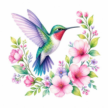 Hummingbird 100% Cotton Fabric Panel Block FLIP-AQ1839
