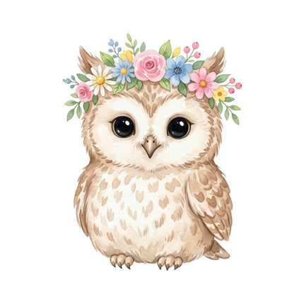 Floral Owl 100% Cotton Fabric Panel Block Quilt Square FLIP-AQ1840