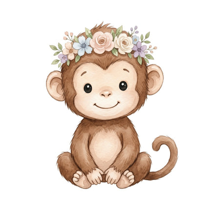 nursery monkey quilt block