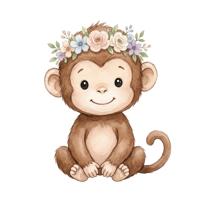 nursery monkey quilt block