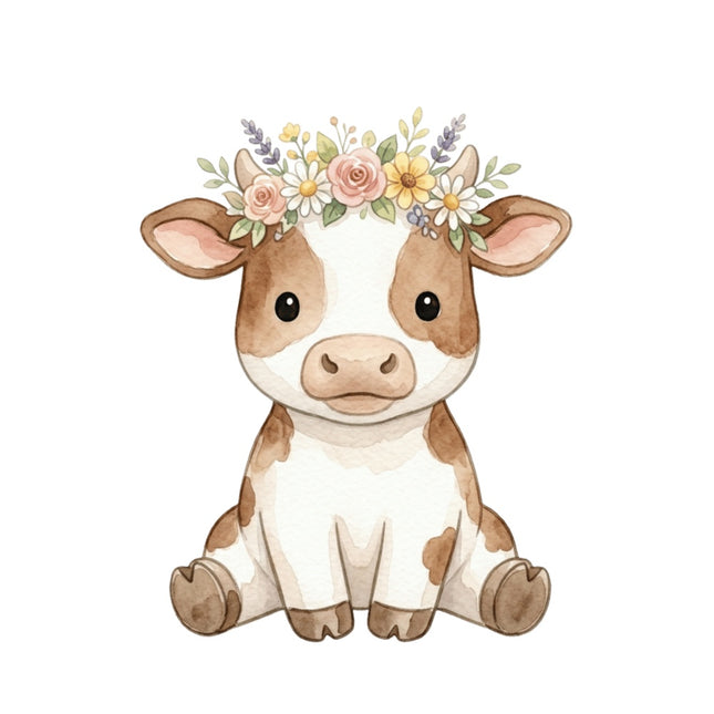 baby cow quilt block