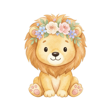 Baby Lion 100% Cotton Fabric Panel Block Quilt Square AQ1860