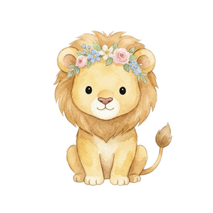 Baby Lion 100% Cotton Fabric Panel Block Quilt Square AQ1864