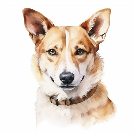 Canaan Dog 100% Cotton Fabric Panel Block Quilt Square AQ1873
