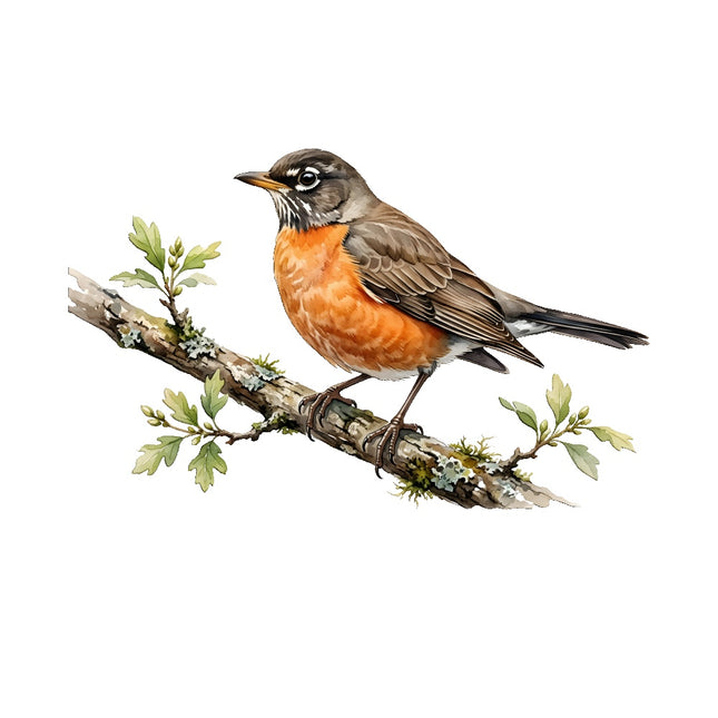 Robin Bird 100% Cotton Fabric Panel Block Quilt Square FLIP-AQ188