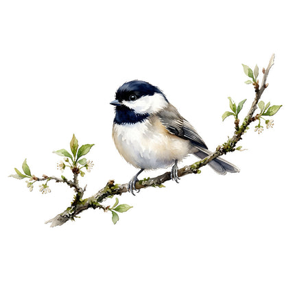 chickadee fabric panel