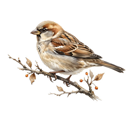 Sparrow Bird 100% Cotton Fabric Panel Block Quilt Square FLIP-AQ211