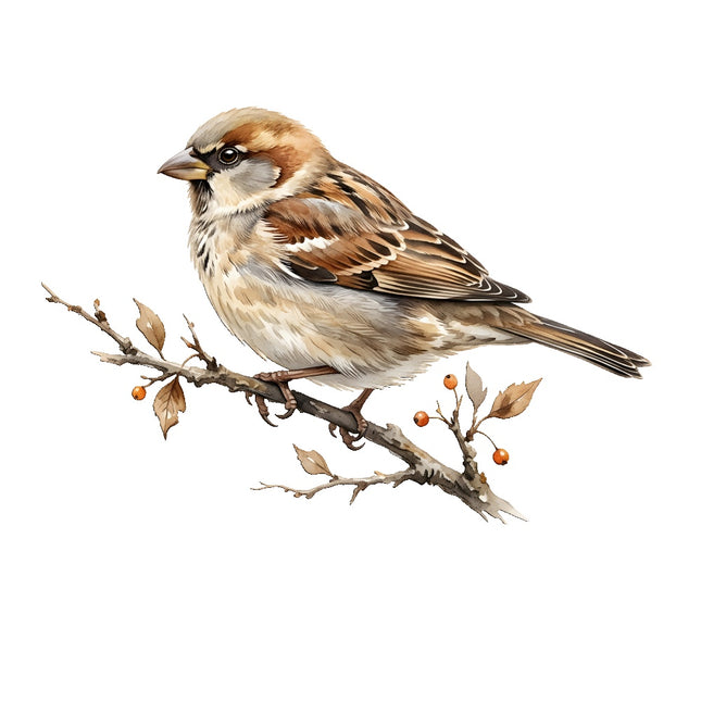 Sparrow Bird 100% Cotton Fabric Panel Block Quilt Square FLIP-AQ211
