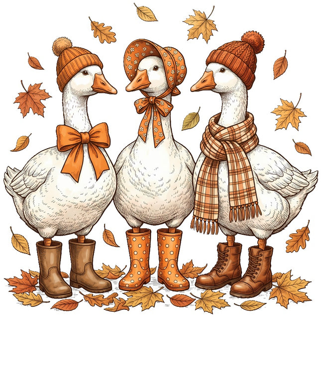 Autumn Fall Geese 100% Cotton Fabric Panel Block AQ22225