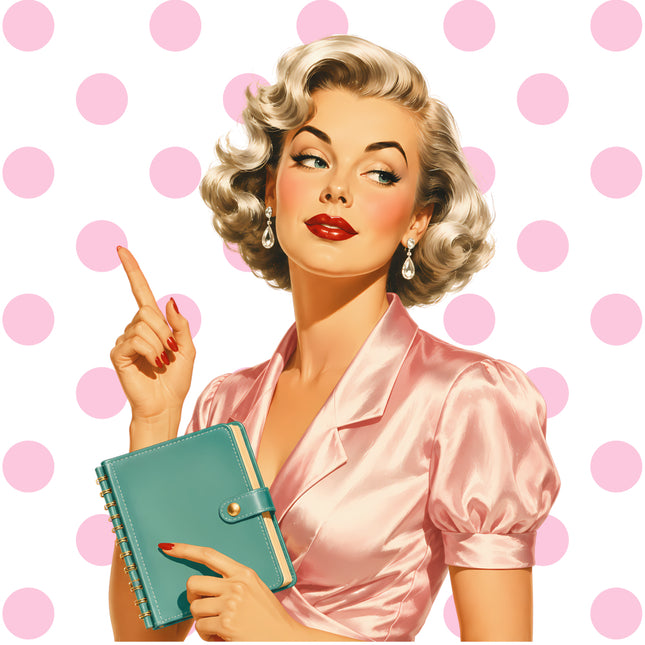 1950s pin up girl fabric panel