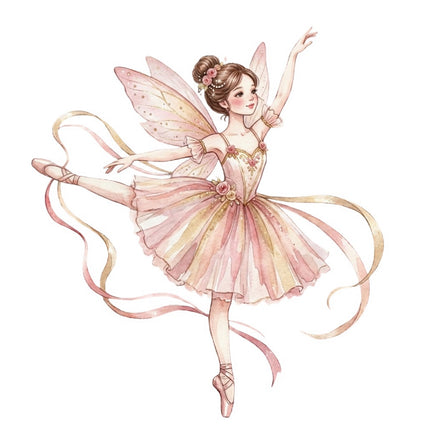 Butterfly Ballerina 100% Cotton Fabric Panel Block Quilt Square FLIP-AQ3015