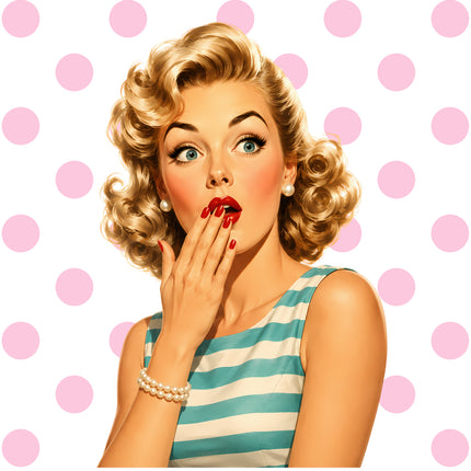 1950s pin up girl fabric panel