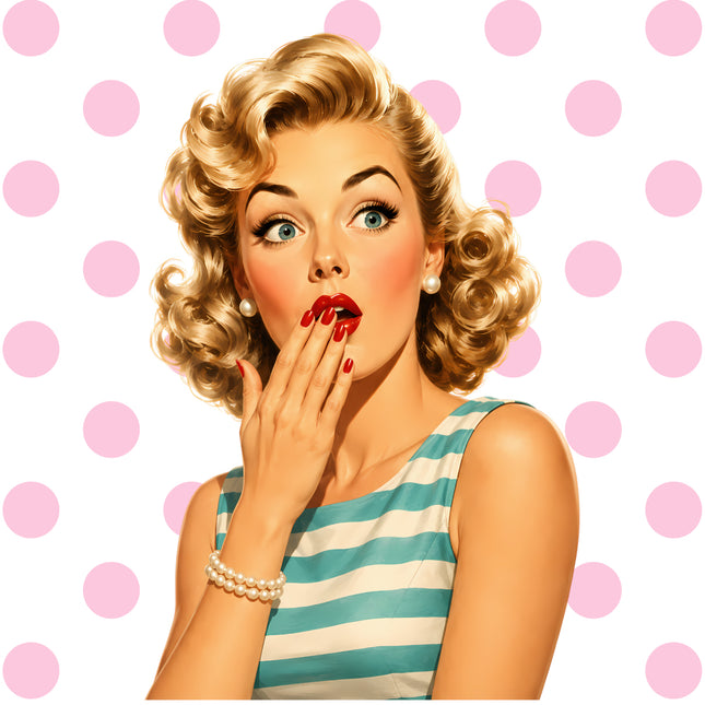 1950s pin up girl fabric panel