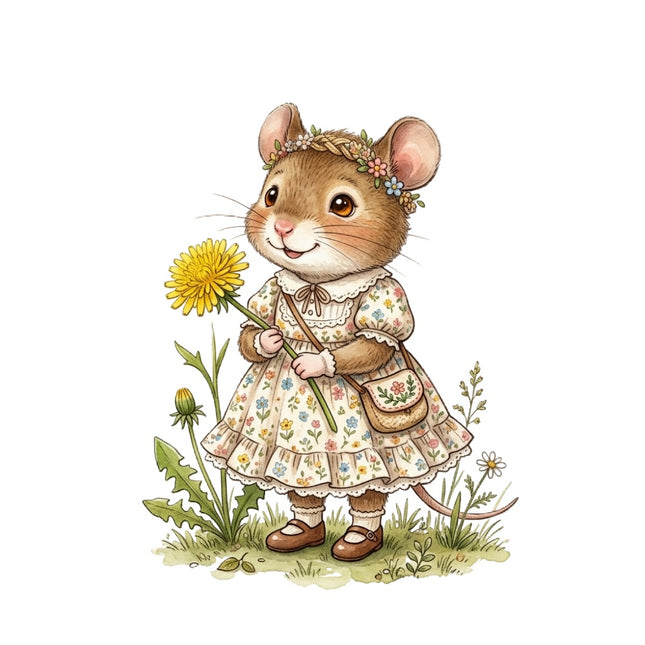 cottagecore mouse fabric panel