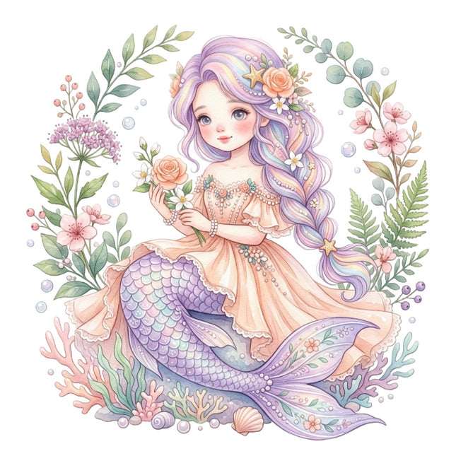 mermaid fabric panel