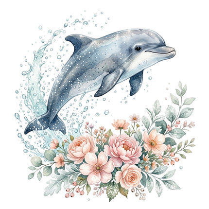 floral dolphin fabric panel