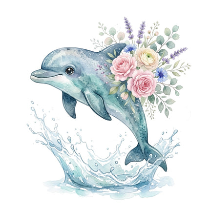 floral dolphin fabric panel