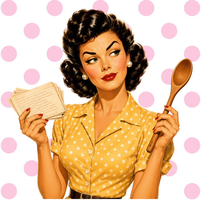 1950s pin up girl fabric panel