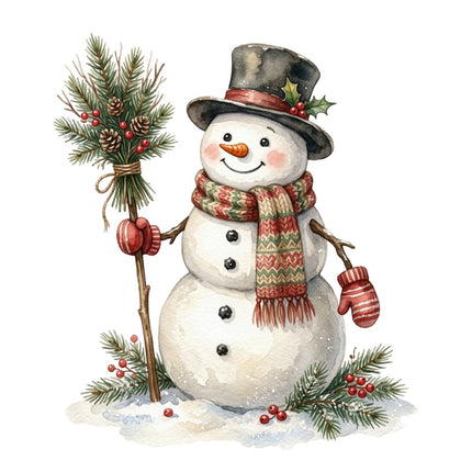 Snowman 100% Cotton Fabric Panel Block Quilt Square AQ3056