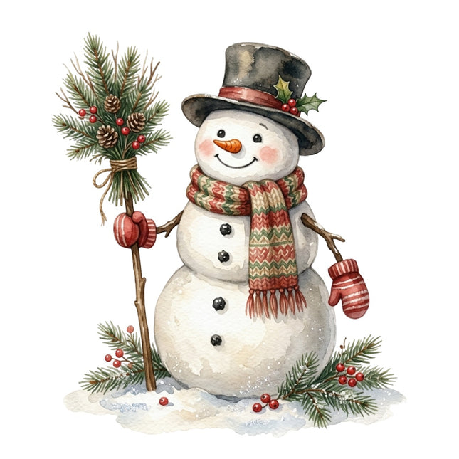 snowman fabric panel