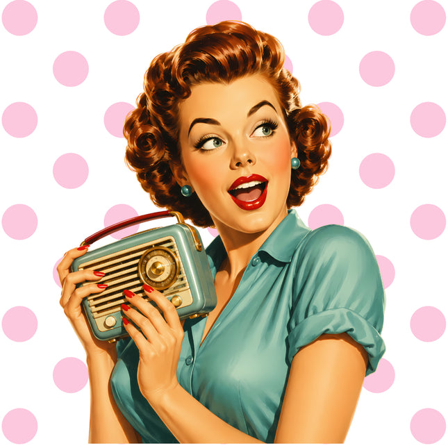 pin up girl fabric panel