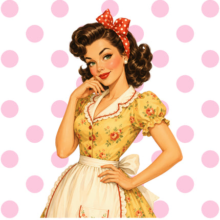pin up girl fabric panel