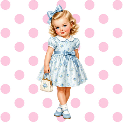 1950's Style Girl 100% Cotton Fabric Panel Block Quilt Square AQ327