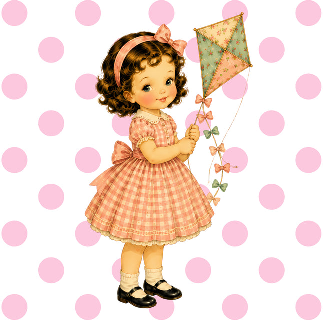 1950's Style Girl 100% Cotton Fabric Panel Block Quilt Square AQ329