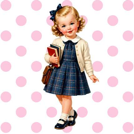 1950's Style Girl 100% Cotton Fabric Panel Block Quilt Square AQ332