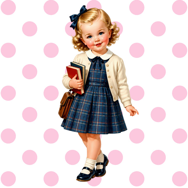 1950's Style Girl 100% Cotton Fabric Panel Block Quilt Square AQ332