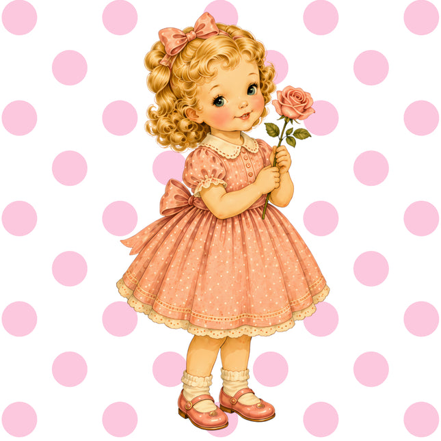 1960s girl fabric panel